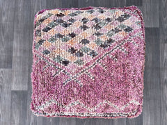 Moroccan Boho pouf, Moroccan Boho Stool Ottoman, Vintage Cushion, Moroccan Handmade Pouf Wool, Outdoor Furniture Pouf, berber pouf