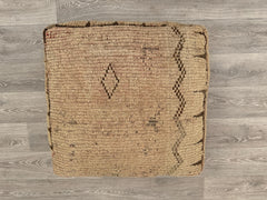 Moroccan Boho Floor Cushion Cover - Vintage Kilim Pillow, Outdoor Pouf for Patio, Handmade Bohemian Decor, Moroccan Pouf Ottoman