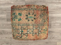 Moroccan Wool Floor Cushion – Handmade Kilim Pillow Cover for Boho Style