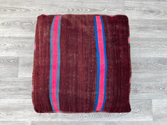 Berber pouf cover, Moroccan kilim Pouf, vintage berber pouf, squre footstol, bohemian floor cushion, MorVintage Rug Pouf, Floor Cushion