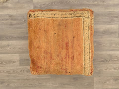 Boho Moroccan Wool Pouf – Handmade Floor Cushion & Kilim Pillow Cover