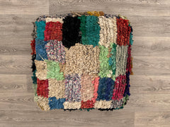 Moroccan Floor Cushion – Handmade Wool Kilim Pillow Cover for Boho Decor