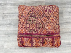 Moroccan pouf, Wool Pouf, kilim pouf, berber pouf, 60x60x20 cm pouf