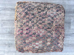Moroccan Pouf with Hidden Storage - Leather Ottoman, Boho Chic Footrest, Perfect for Blankets or Magazines, Unstuffed