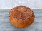 Brown Moroccan Poufs – Authentic Handmade Leather Seating