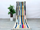 Colorful Moroccan Mrirt Rug - Handmade Wool Berber Carpet - Custom Boujaad Area Rug for Boho Decor Multicolored