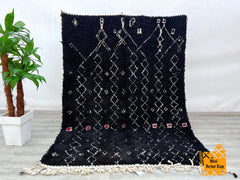Authentic Moroccan Rug - Handmade Beni Ourain Wool Carpet - Custom Bohemian Area Rug for Living Room