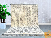 Authentic Beni Ourain Rug - Custom Moroccan Rug - Large White & Black Berber Carpet - Handmade Wool Rug