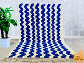 Genuine Boujaad Rugs, Custom Moroccan Blue Rug, Moroccan Berber Carpet, Blue Wool Rug, Beni Ourain Area Rug, Blue Area Rug 8x10, Gift Rugs