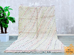 Custom Moroccan Berber Rug – White Beni Ourain Wool Carpet – Handmade Area Rug for Modern Home Decor