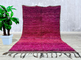 179 x 259 cm = 5.9 x 8.5 FT Moroccan Handmade rug, Beni ourain Woven style Morocco wool Berber Rug, modern rug, Hand woven rug, Azilal Berber style - Pink Rug Morocco