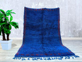 175 x 253 cm = 5.7 x 8.3 FT Blue Beni ourain area rug Moroccan berber rug Handmade wool rug Vintage boho rug Turkish rug Tapis berbere Handwoven modern rug Teppich Alfombra