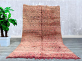 186 x 292 cm = 6.1 x 9.6 FT Moroccan for Living Room - Pink Vintage Rug - Vintage Area Rug - Handmade Rug - Geometric Vintage Rug Bohemain Rug - Old Moroccan Rug
