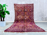 183 x 336 cm = 6.0 x 11.0 FT Geometric Rug - Beni Ourain Rug - Luxurious Moroccan Rug - Berber Red Rug - Amazing Boujaad Rug Pink