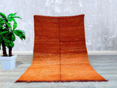 144 x 204 cm = 4.7 x 6.6 FT VINTAGE Orange Morrocan Berber Rug - Amazing Boujaad Carpet - Handmade Living Room Floor Rug - Handwoven Antique Moroccan Rug - Home Vintage Rug Runner