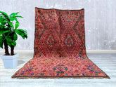 197 x 321 cm = 6.5 x 10.5 FT Vintage Moroccan Berber Rug - Handmade Beni Ourain Carpet - Bohemian Living Room Rug - Authentic Azilal Wool Runner - Soft Neutral Tones