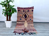 102 x 180 cm = 3.3x5.9 Authentic Moroccan Rugs – Azilal, Beni Ourain & Boucherouite Handwoven Carpets