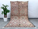 190x323 cm = 6.2 x 10.6 Large Vintage Boujad Rug – Handwoven Moroccan Wool Carpet