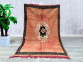 125 x 200 cm = 4.1 x 6.5 FT Moroccan Berber Rug, Handmade Vintage Rug, Beni Ourain handmade Moroccan rug, Moroccan Runner Rug, Colorful Runner Rug - Authentic rug - Azilal rug