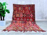 159 x 224 cm = 5.2 x 7.3 FT Luxurious Moroccan Berber Rug - Handmade Beni Ourain Vintage Carpet - Bohemian Living Room Rug - Authentic Azilal Runner - Warm Earthy Colors