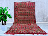 200 x 349 cm = 6.5 x 11.5 FT Gorgeous Moroccan Runner Rug - Berber Colorful Runner Rug - Authentic Moroccan Pink Rug - Vintage Runner Carpet - Authentic Boujaad Rug
