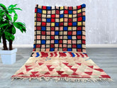 136 x 221 cm = 4.4 x 7.2 FT Authentic Moroccan rug, Berber Runner Carpet, moroccan runner rug brown and whit, Pale Brown Handmade Runner, Vibrant Boujaad Rug, Brown Wool Rug