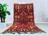 184 x 315 cm = 6.0 x 10.3 FT Gorgeous Moroccan Berber Rug - Handmade Vintage Beni Ourain Carpet - Azilal Wool Carpet - Unique Floor Art for Hallways