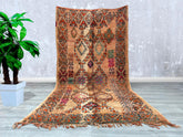 163 x 316 cm = 5.3 x 10.3 FT Artistic Moroccan rugs, shaggy colorful taznakht rugs, Moroccan traditional soft wool rug, Bohemian wool rug, authentic berber taznakht rugs