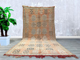 184 x 347 cm = 6.0 x 11.3 FT Beige Moroccan Vintage Rug - Vintage Area Rug - Rug for Living Room - Unique Vintage Rug - Old Berber Rug - Kitchen Rug - Bohemian Carpet