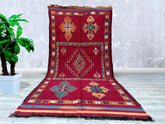 191 x 387 cm = 6.2 x 12.7 FT BERBER MOROCCAN RUG, Vintage Runner Rug, Handmade Rug, Authentic Moroccan Carpet, Colorful Wool And Cotton Carpet