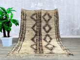 180 x 241 cm = 5.9 x 7.9 FT Vintage Moroccan rug - Authentic Boujaad Rug - Handmade Berbe Rug - Minimalist Decor Bedroom - Vintage Beni Beni Mguild Rug - Gift For Home