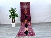 88 x 345 cm = 2.9 x 11.3 FT Gorgeous Moroccan Runner Rug, berber Pink Runner Rug, Kitchen Pink Rug Runner, Custom Runner, Berber Runner Carpet, Long Moroccan runner rug