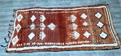 Discover the allure of this antique Moroccan Boujaad rug, a handwoven 5x12 ft treasure that blends rustic charm with artisanal elegance. Crafted from 100% natural wool, this Beni Ourain-inspired rug features a soft, high-pile texture and a muted color palette, ideal for cozy, minimalist, or bohemian interiors. The tribal diamond motifs and organic imperfections highlight its handmade authenticity, ensuring no two rugs are alike. Whether used as a living room focal point or a bedroom accent, this vintage Mor
