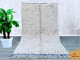 155 x 247 cm = 5.1 x 8.1 ft Blue Dots Moroccan Berber rug - Beni ourain rug - all wool berber rug - Custom area rug - handmade rug - Genuine lamb wool - Berber wool rug