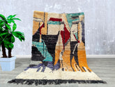 163 x 231 cm = 5.3 x 7.6 ft Colorful Gorgeous Beni Ourain Rug- Personalized Bedroom-Handmade Rug-Washable Rug-Custom Berber Multicolored- wool Beniourain Carpet