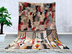 200 x 299 cm = 6.6 x 9.8 ft Amazing Multicolored Rug-Excellent Quality Carpet-Moroccan berber rug- Living Room Rug-White Azilal Wool Rug-Washable Rug-Cozy Chic Rug