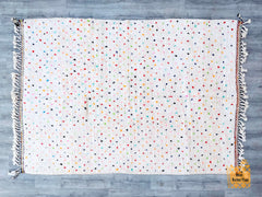 Colorful Dots Authentic Beni Ourain Rug with Colorful Dots – Luxurious & Soft Wool