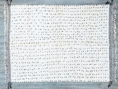Black Polka Dots Beni Ourain Moroccan Rug with Black Dots – Luxurious & Customizable
