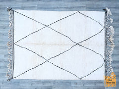 Diamonds Luxury Moroccan Rug – Beni Ourain Wool Carpet – Handwoven Custom Area Rug for Modern Home Decor