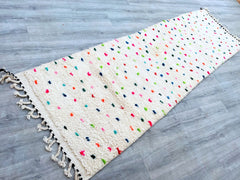 Colorful Polka Dots Handwoven Moroccan Berber Wool Rug