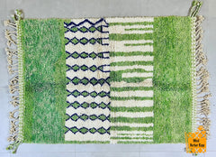 Custom Green Boujaad Rug, Orange Morrocan Rug, Soft Shag Wool Rug, Moroccan Berber Rug, Bohemian Rug, Custom Size Rug In All Sizes .