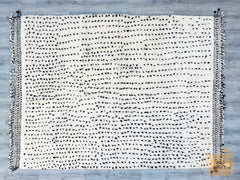 Authentic Beni Ourain Rug - Custom Moroccan Rug - Large White & Black Berber Carpet - Handmade Wool Rug