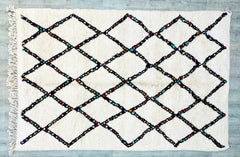 Diamonds Colorful Boujaad Rug - Handmade Moroccan Berber Carpet - Custom Multicolored Area Rug for Living Room