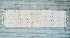 084x312 cm = 2.8 x 10.2 Colorful Dots Handmade Beni Ourain Moroccan Runner Rug – Vintage Wool Hallway Carpet