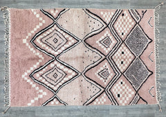 198 x 298 cm = 6.5 x 9.8 ft Diamonds Washable Wool Rug-Artistic Boujaad Rug-Rug for Living Room White Beniourain Rug-White Custom Rug-Amazing Wool Rug-Handmade Carpet