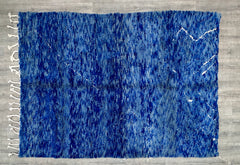 205 x 296 cm = 6.7 x 9.7 ft Blue GORGEOUS BENIOURAIN RUG, Blue area rug- Rugs for living room Hand knotted,Sheep Wool Rug, Cozy Chic Wool Aera Rug