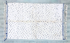 155 x 247 cm = 5.1 x 8.1 ft Blue Dots Moroccan Berber rug - Beni ourain rug - all wool berber rug - Custom area rug - handmade rug - Genuine lamb wool - Berber wool rug