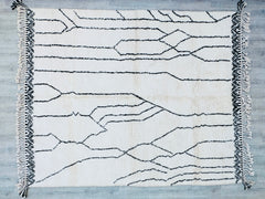 257 x 314 cm = 8.4 x 10.3 ft BENIOURAIN RUG, Moroccan Dotted Rug, White and Orange Rug, Handwoven Sheep Wool Rug, Abstract Rug, Berber Area Rug, Custom Made