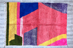 207 x 297 cm = 6.8 x 9.7 ft Colorful Abstract Cozy Chic Beni Ourain Rug- Moroccan Orange Rug -woven rug-Handmade Rug-wool Beniourain Carpet-colorful rug- Unique Geometric Rug