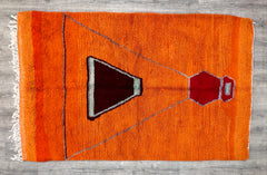 155 x 250 cm = 5.1 x 8.2 ft Amazing Beni Ourain Rug - Pink Rug - pink wool Beniourain Carpet- Unique Geometric Rug - woven rug- colorful rug - Moroccan Carpet